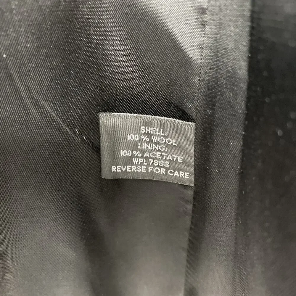 Anne Klein Petite 100% Wool Peacoat Double Breasted Black Size 4P with Scarf